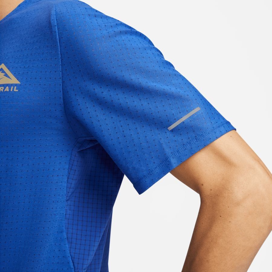 Nike Haut Running Dri-FIT Trail Solar Chase - Bleu/Citron
