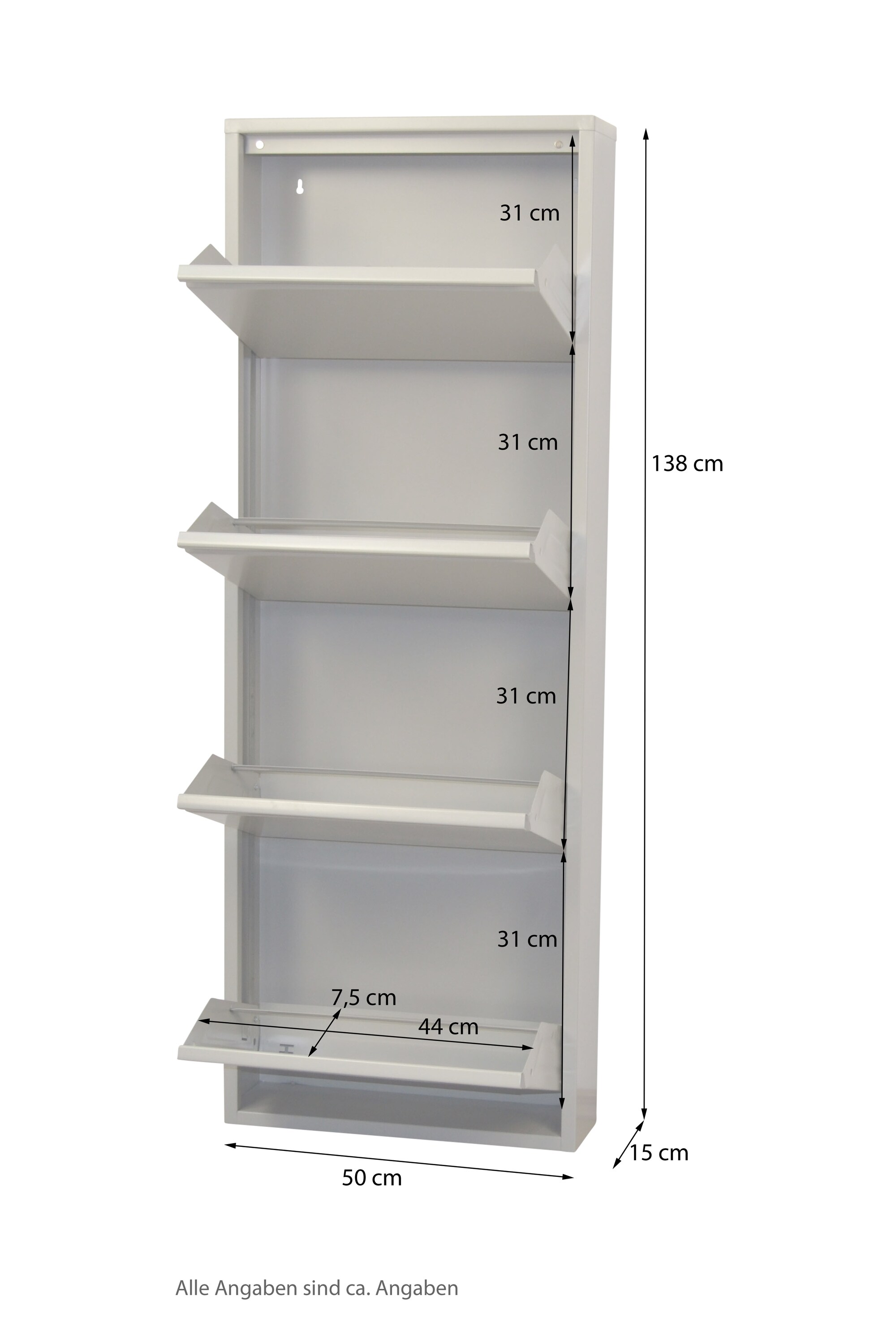 möbel direkt online Metallschuhschrank (4Klappen) Madrid