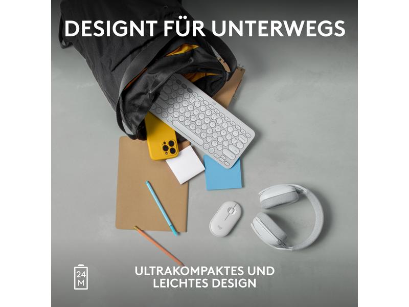 Logitech Pebble 2 M350s Schlanke Bluetooth-Maus mit geräuscharmen Tasten