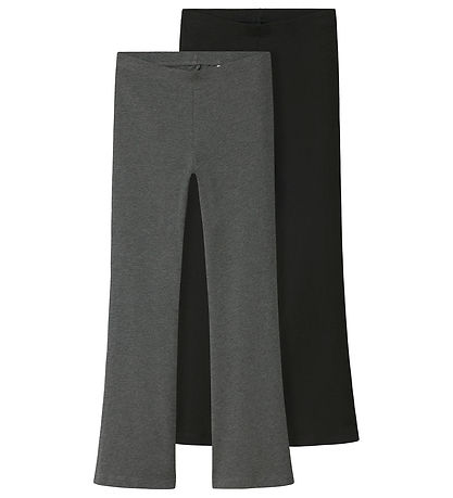 Name It Bukser - NkfVivii - 2-pak - Blåck/Dark Grey Melange