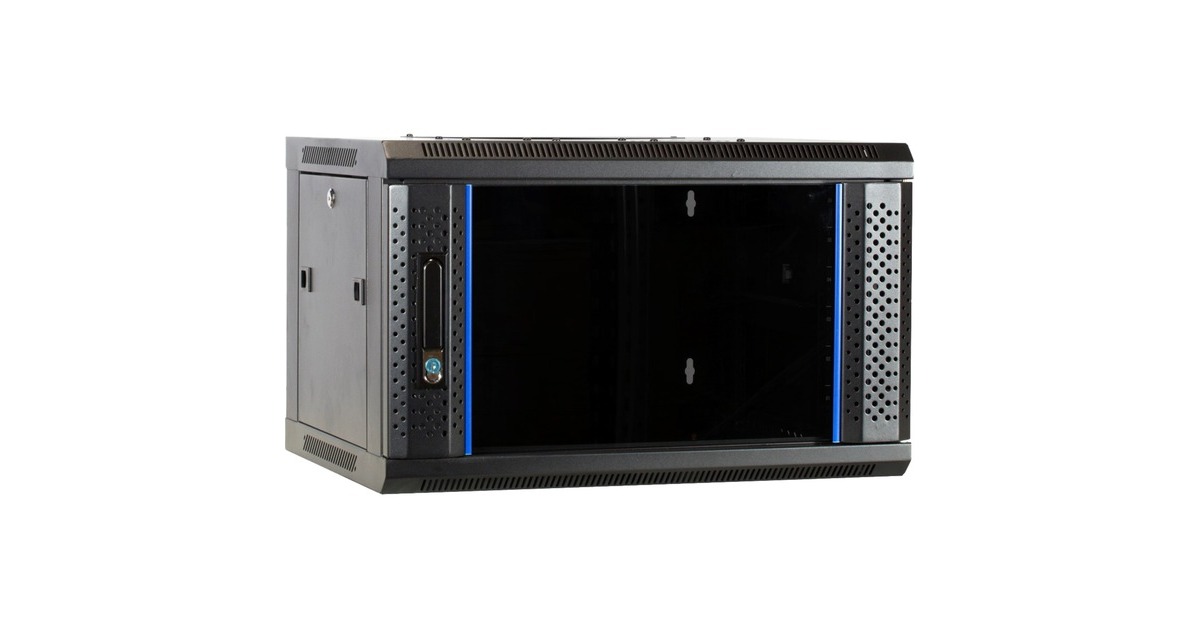 DSI6U wandkast met glazen deur - DS6406 server rack  (Zwart, 600 x 450 x 368mm)