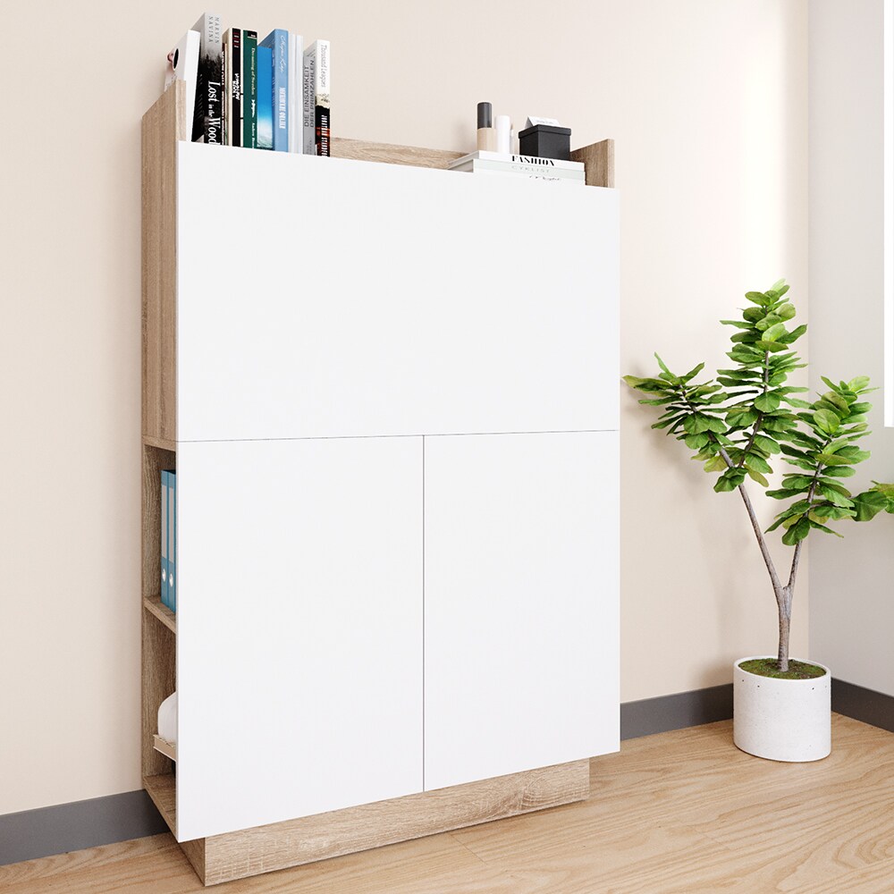 Vicco Schreibtischschrank Büroschrank Aktenschrank Alena Computertisch SON-Weiß