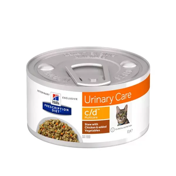 Ração úmida Hill's Prescription Diet Feline C/D para cuidados urinários, 82g