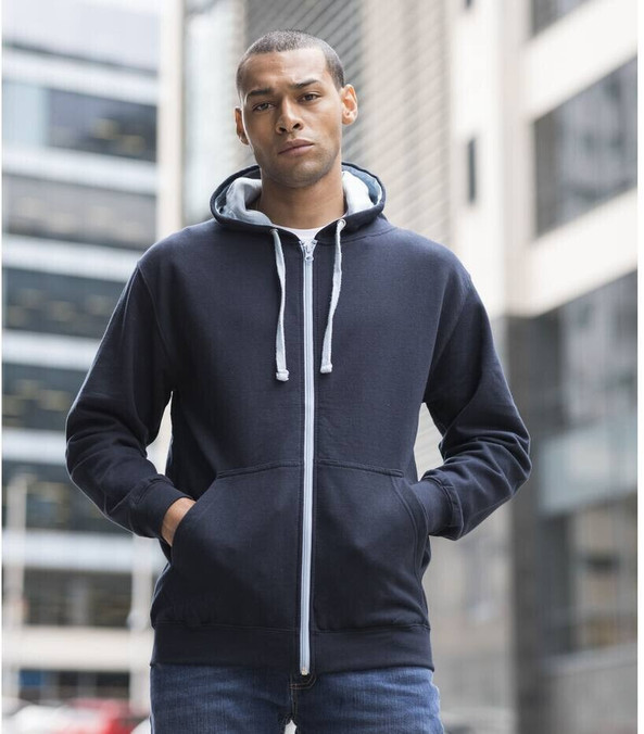 AWDIS JH053 - Sweat capuche zippé contrasté