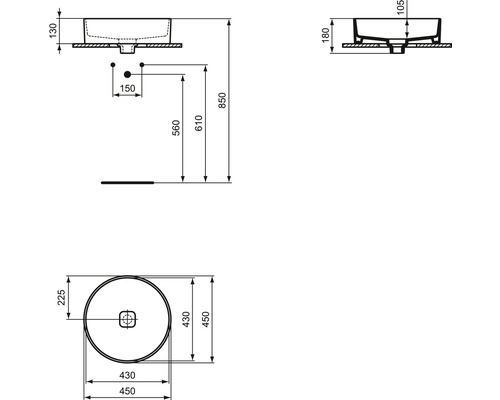 Ideal Standard Strada II ronde opzetwastafel Ø 45 cm wit T295901