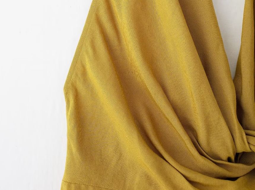 Asaiyoyo - Halter Effen Maxi Schede Jurk