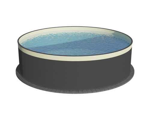 Opzetzwembad, stalen wandzwembad, rond, Ø 450x90 cm, zonder accessoires, grijs