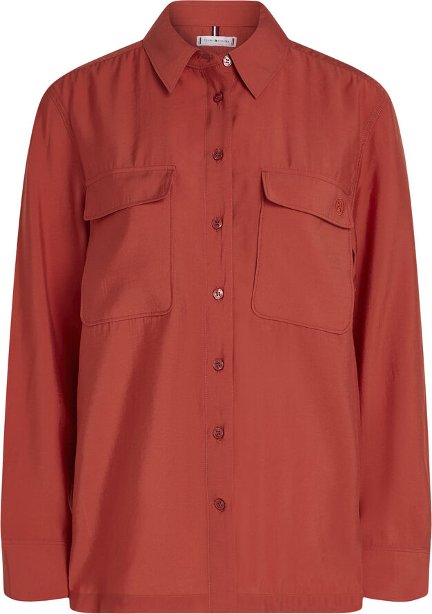 Tommy Hilfiger MODAL FLUID RELAXED SHIRT Terra red