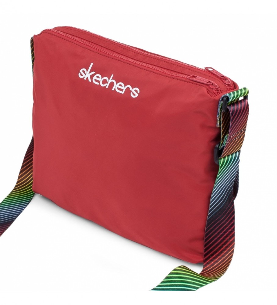 Bolsa de ombro unissex pequena Skechers S897 vermelha - 26 x 33 x 5,5 cm -