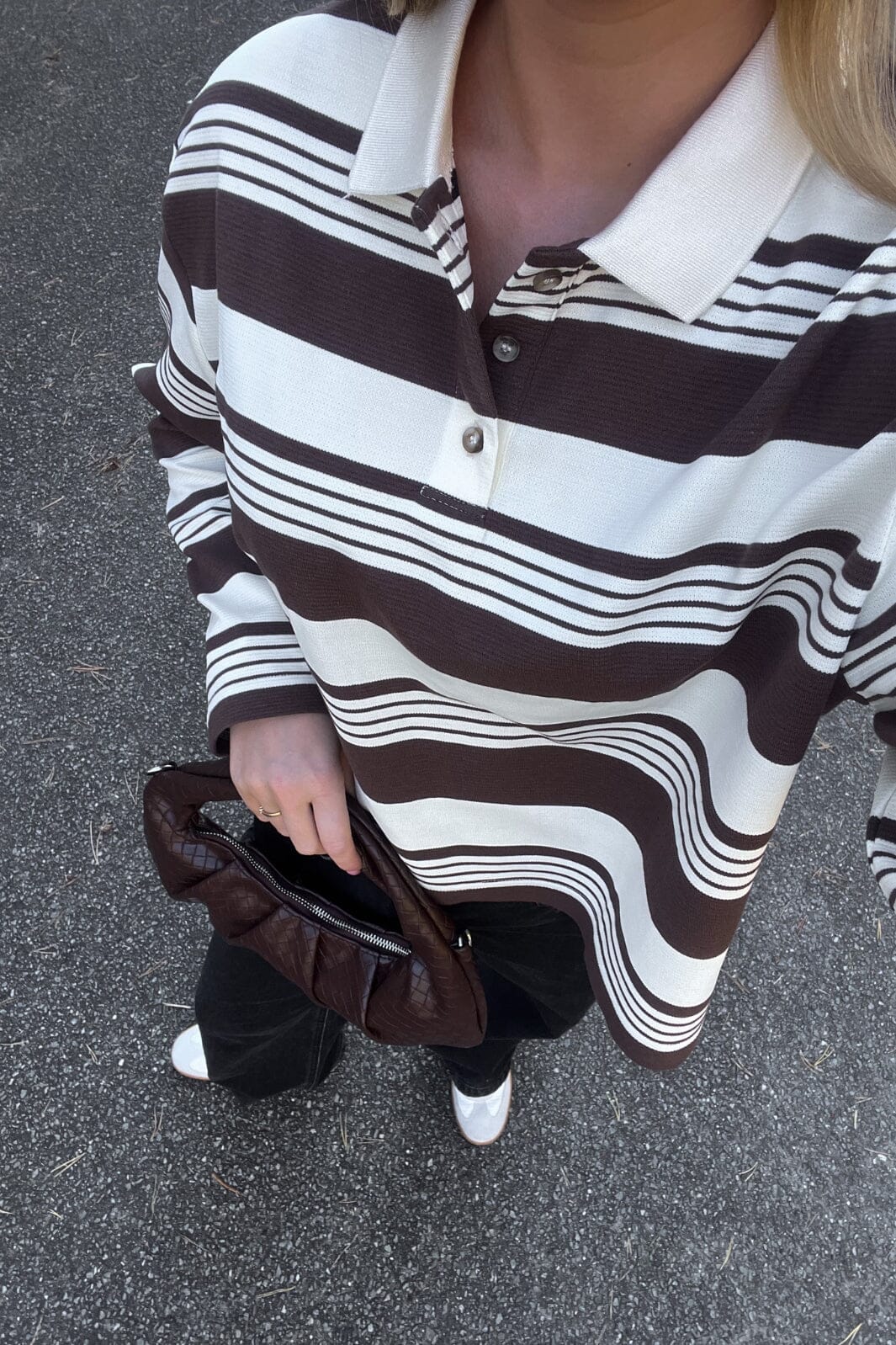 Noella Lynlee Polo 13520001 1339 brown offwhite stripe