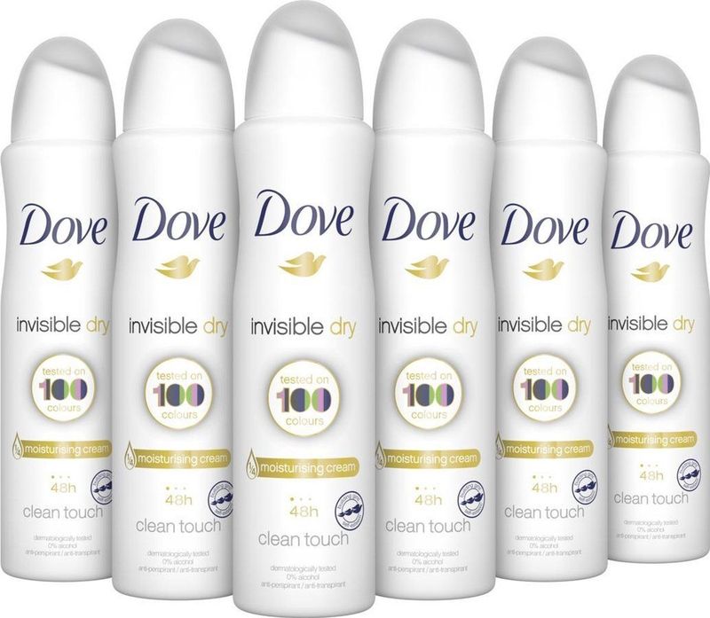 Dove Invisible Dry Anti-Transpirant Deodorant Spray - 6 x 150 ml - Voordeelverpakking
