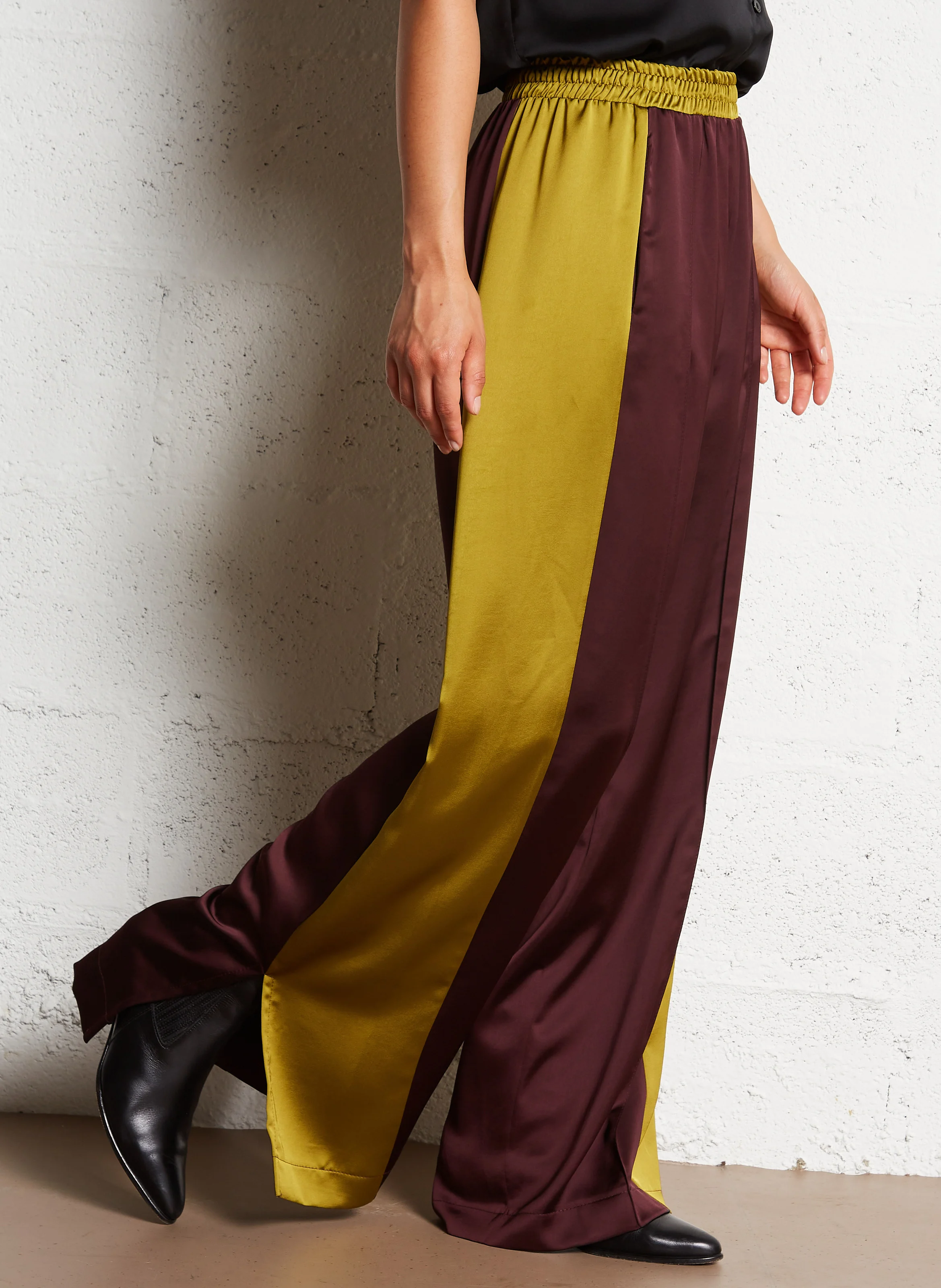 Pantalon large satiné | Rouge