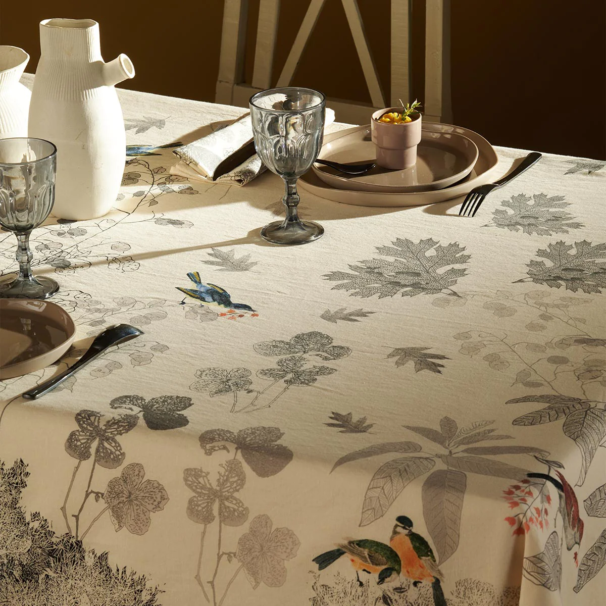 Nappe métis lin & coton noir 115x115 Garnier Thiebaut
