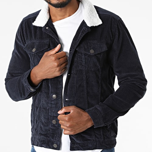 Veste Col Mouton Corduroy JIB-DP-AW20-046 Bleu Marine