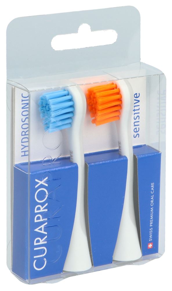 CURAPROX Hydrosonic Ersatzbürstenkopf sensitive blau-orange Blist 1 Paar