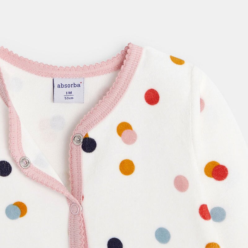 Dors-bien en velours bébé fille à pois Aucune nuance