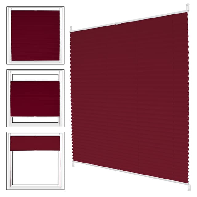 ECD Germany Plisseret Clamp Fix uden boring 55x200 cm Bordeaux Viewpt Sol og