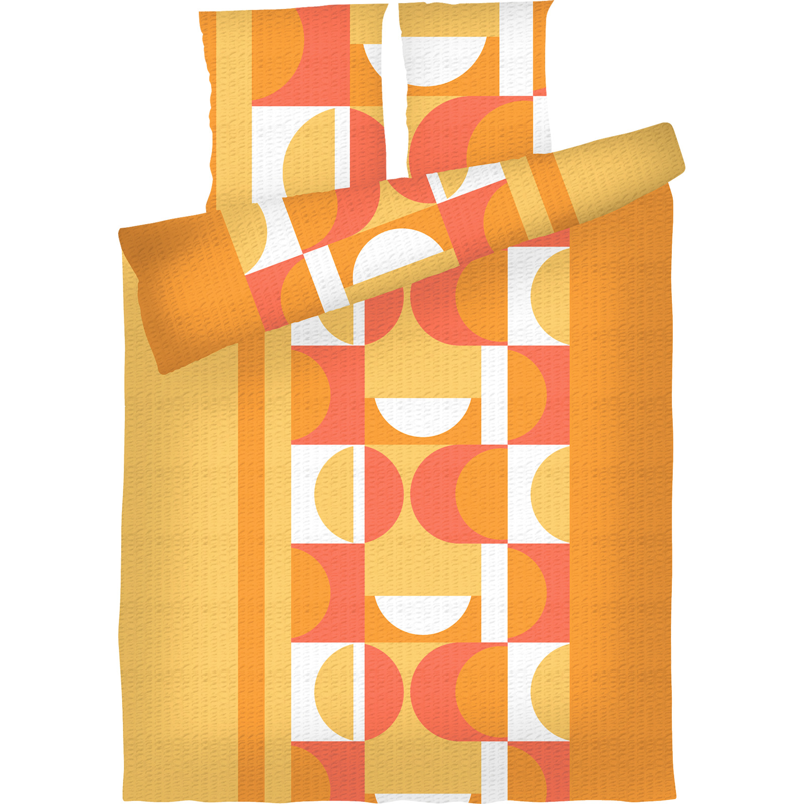 Bettwäsche Seersucker orange 160x210 65x100 Bettanzug Nord