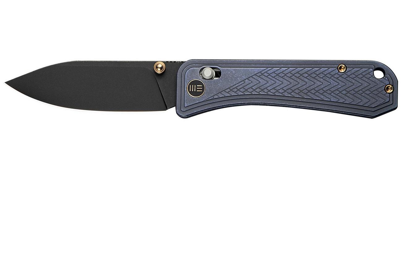 WE Knife Bougie Banter WE24009-1 Black Stonewashed, Blue Titanium, zakmes, Ben Petersen design