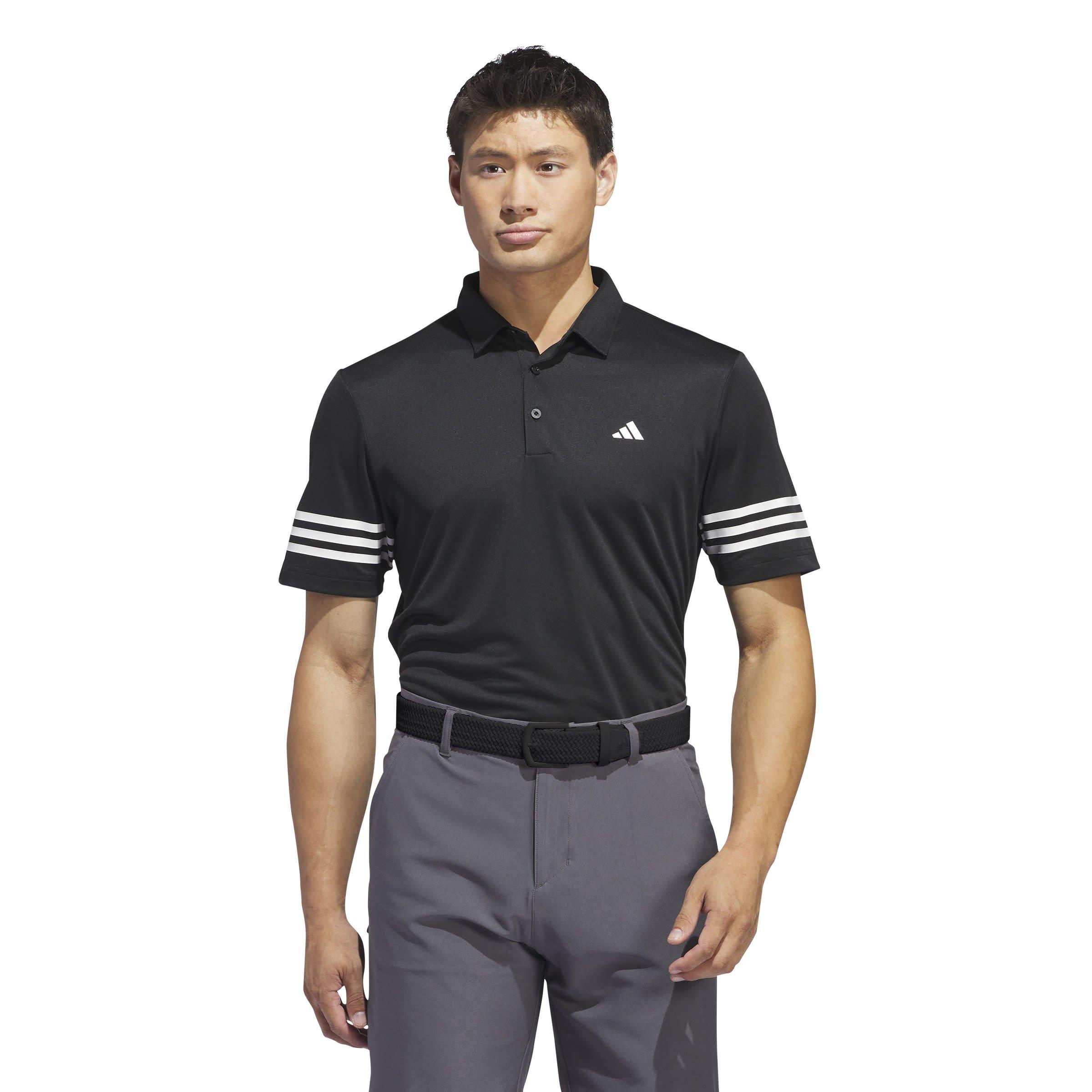 adidas 3 Stripe Polo Shirt Mens