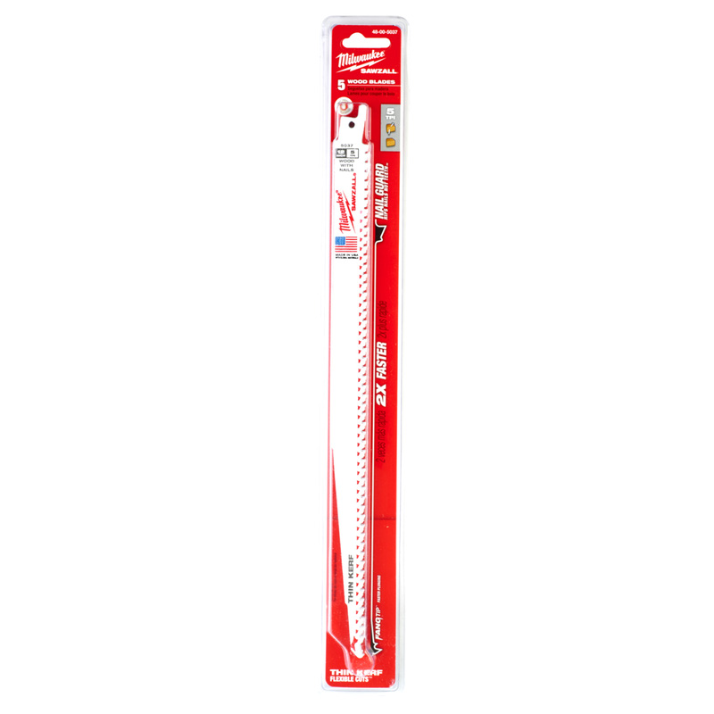 Milwaukee Reciprozaagblad Sawzall hout Thin Kerf 300mm 5-Tpi