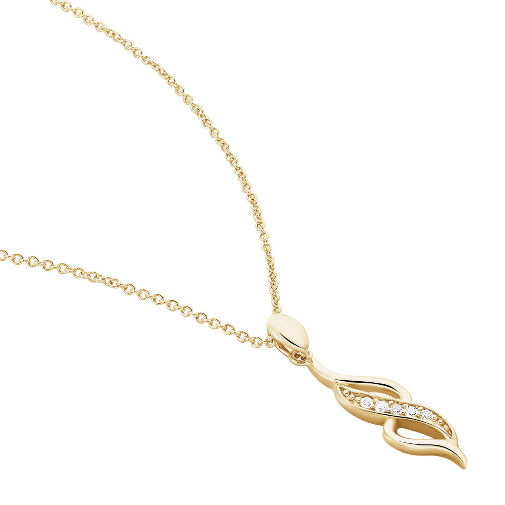 Collier Ishaae Plaqué Or Jaune Oxyde De Zirconium