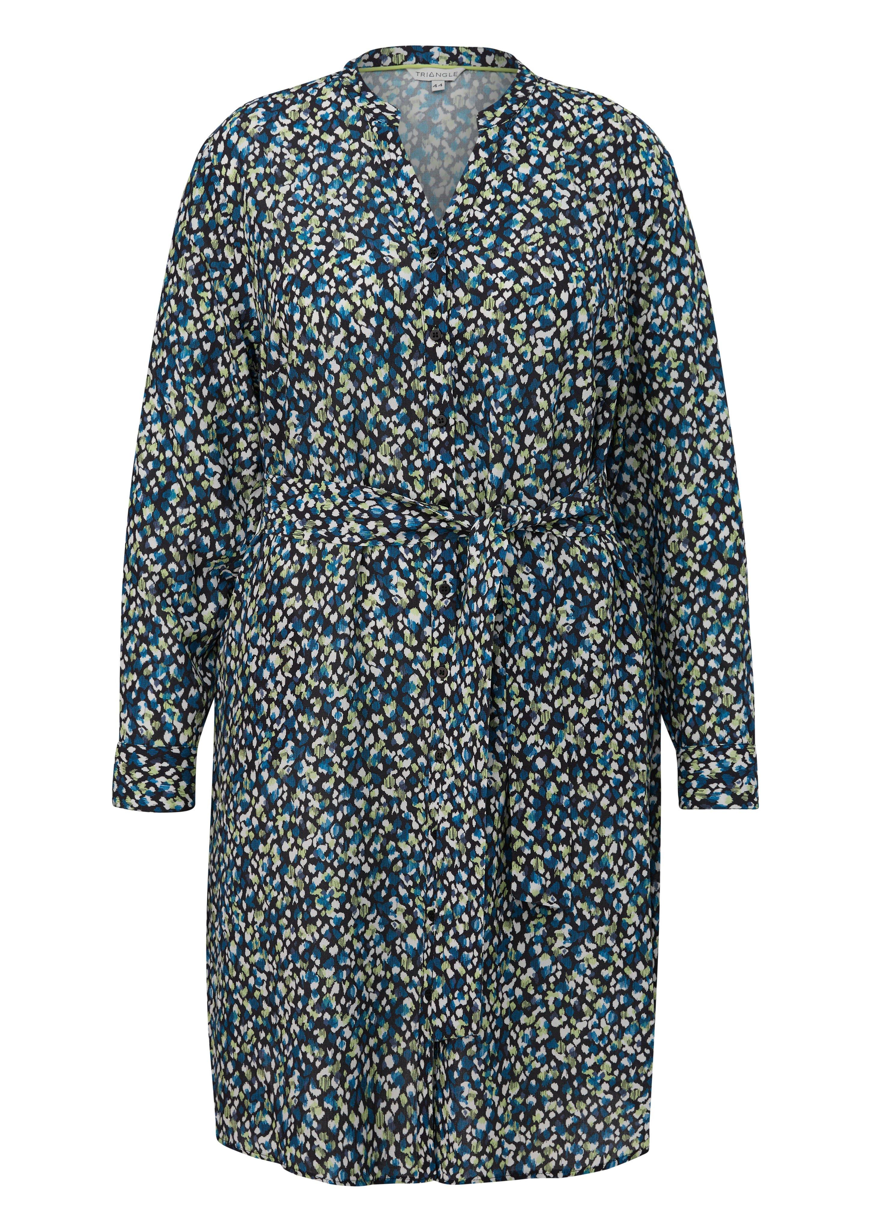 Midikleid mit Knopfleiste und Bindeband