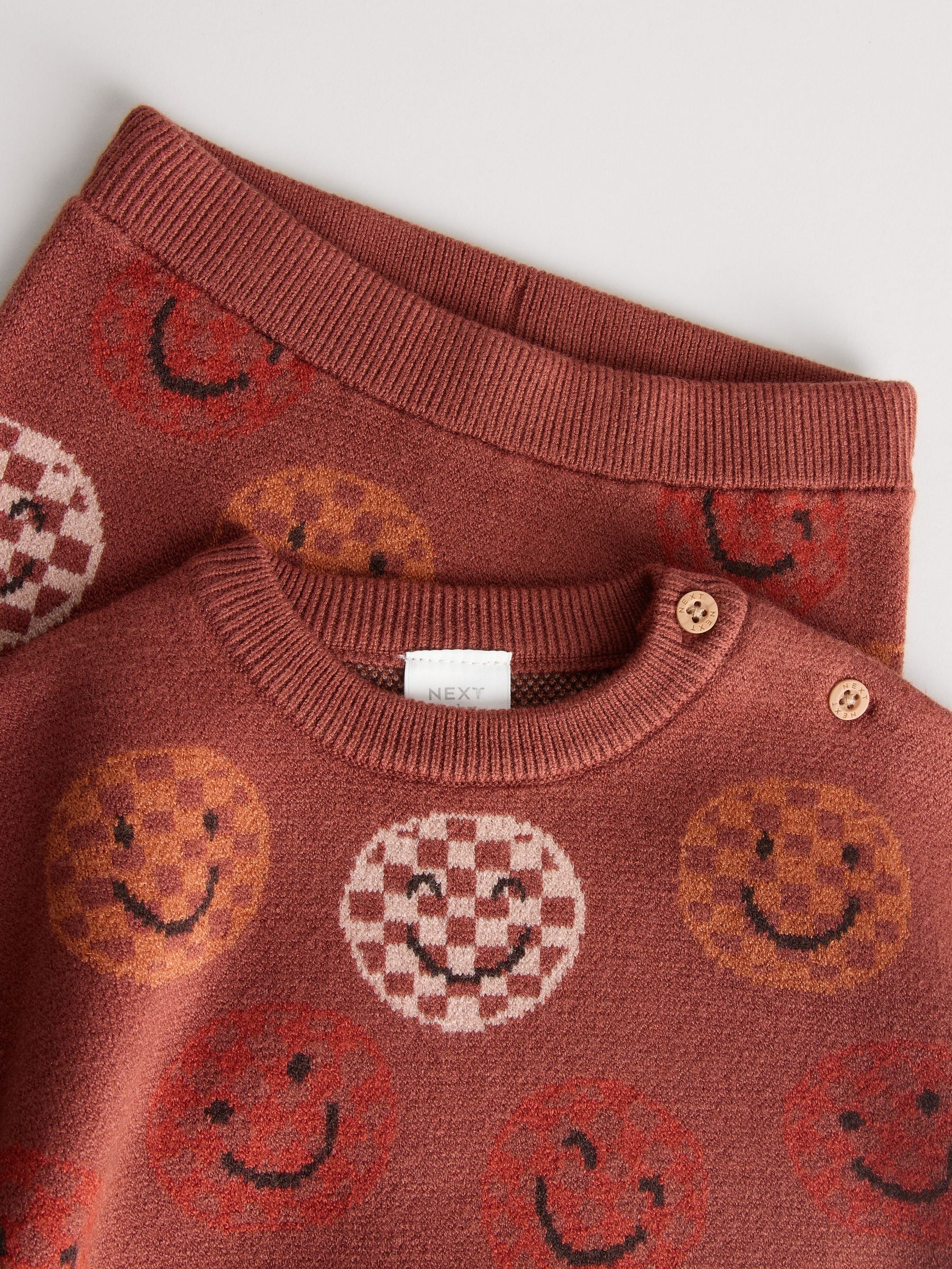 Roestbruin - Babyset van gebreide top en legging (0mnd-2jr)