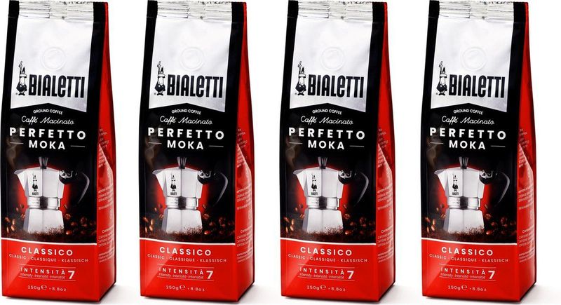 Bialetti - Moka Classico - Gemalen Koffie - 4 x 250 gram