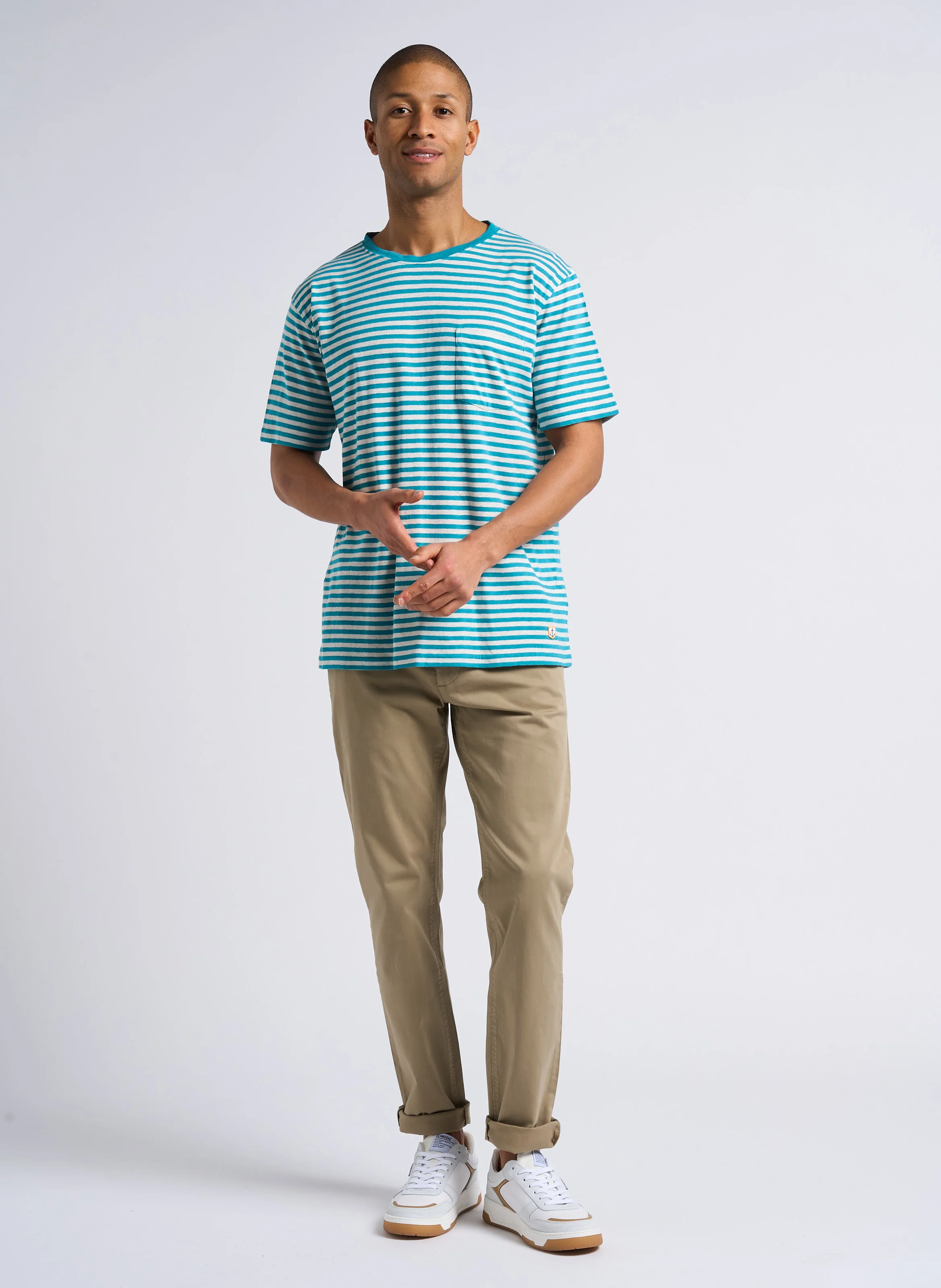 Pantalon chino en coton stretch | Marron