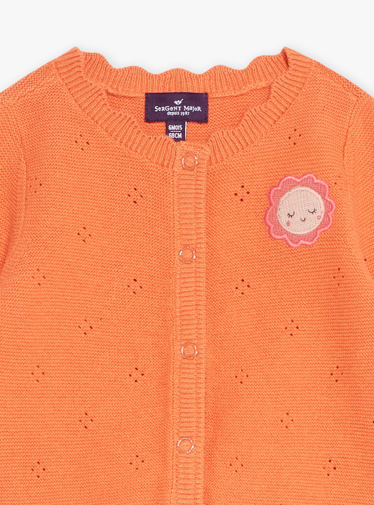 Cardigan orange à manches longues