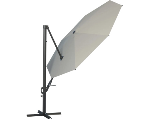 Soluna zweefparasol, Beaujeu parasol, Ø 300 cm, H 248 cm, rond, ecru