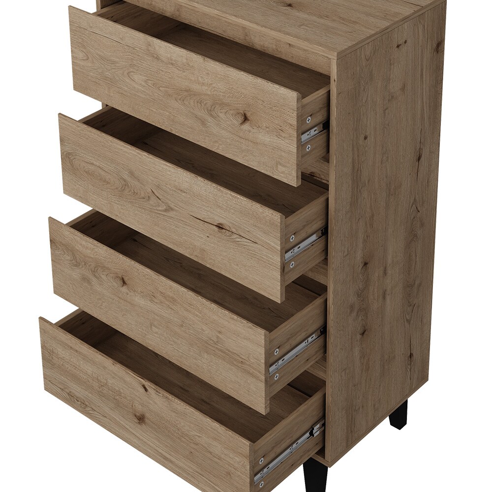 Vicco Sideboard Bahia Eiche 70 x 117 cm mit 4 Schubladen