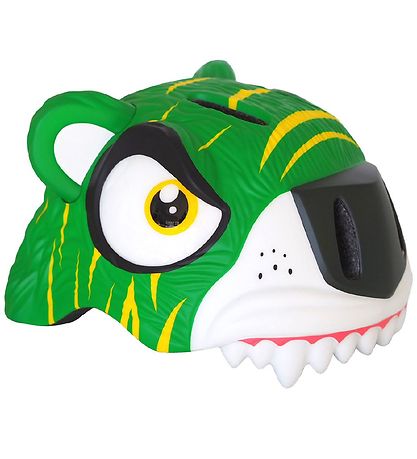 Crazy Safety Fahrradhelm m. Light - Tiger - Grün
