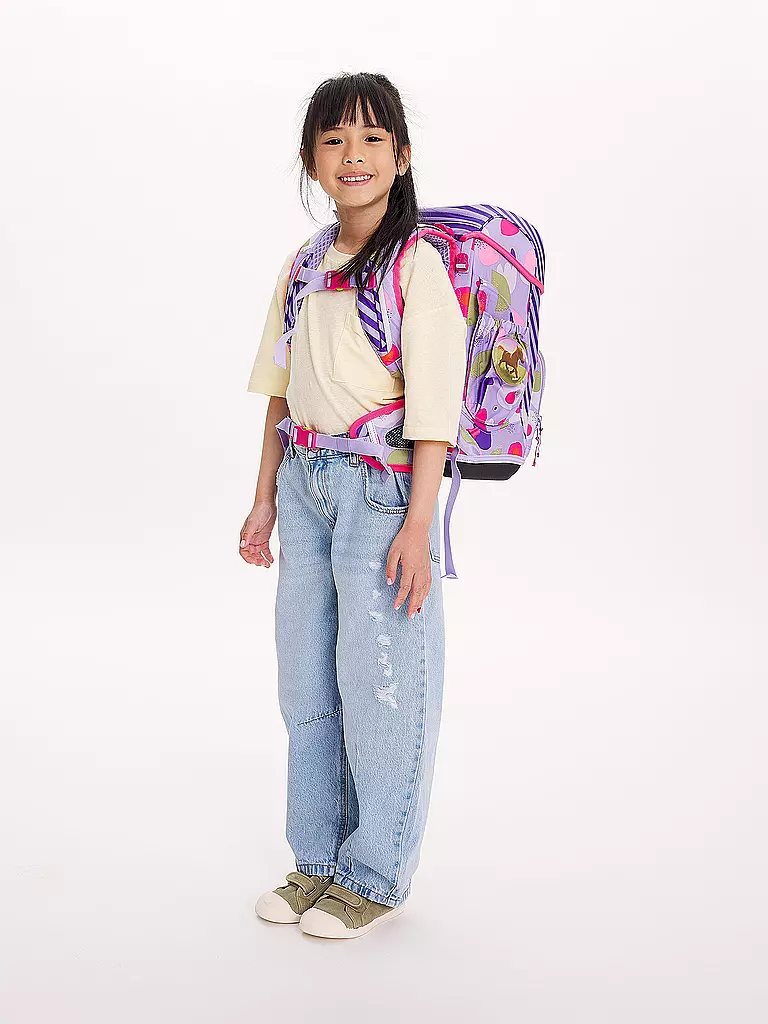 ERGOBAG Schultaschen Set 6tlg CUBO Light -  BlütenzauBär lila