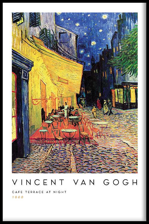 Walljar poster ingelijst - Vincent van Gogh - Caféterras Bij Nacht Poster ingelijst - 40 x 60 cm