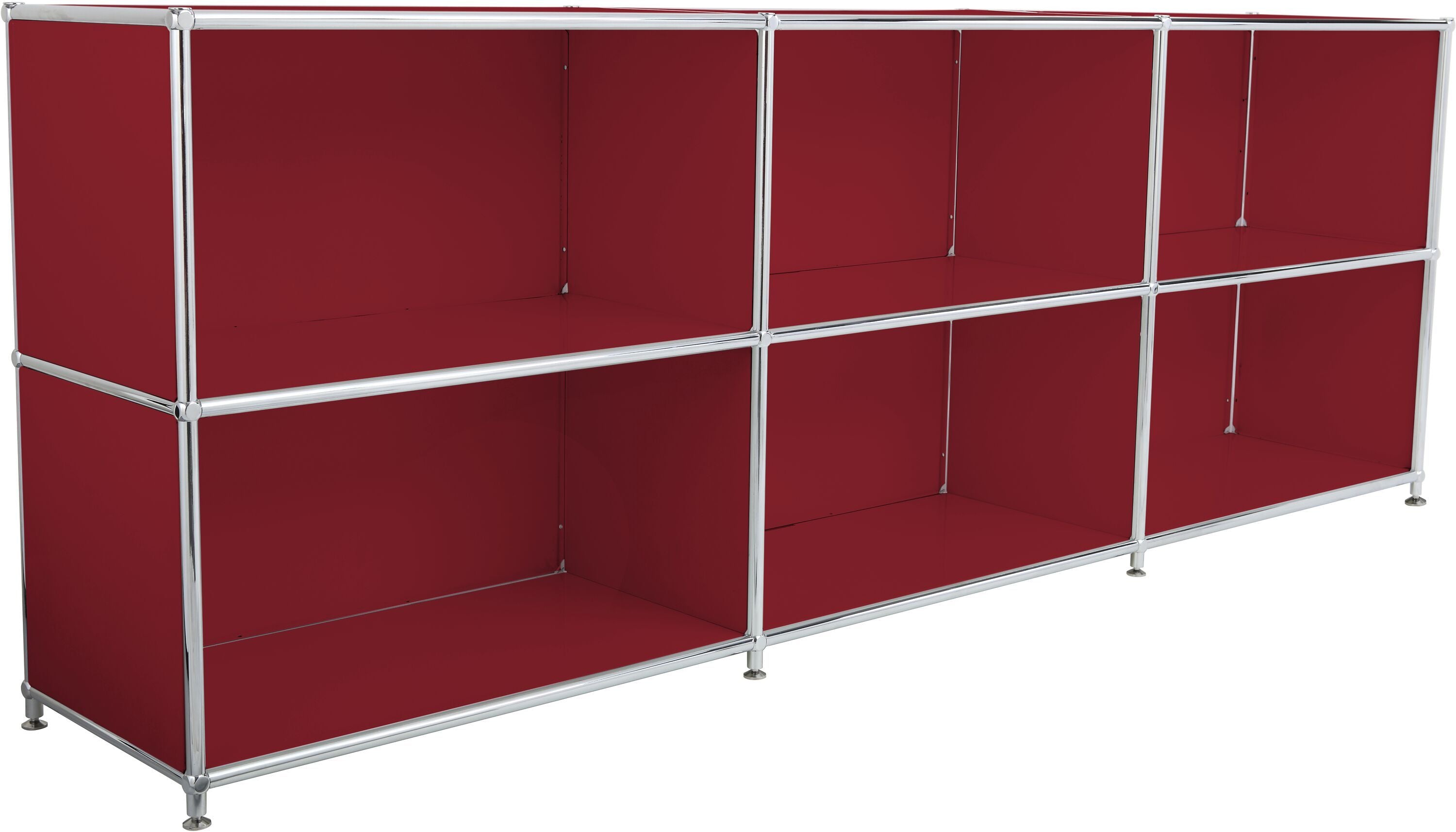 FLEXCUBE Sideboard - Rot / B: 227.0 cm x T: 40.0 cm x H: 80.5 cm