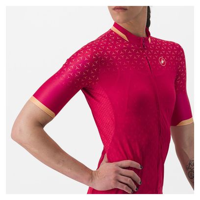 Maillot Manches Courtes Femme Castelli Pezzi Rouge