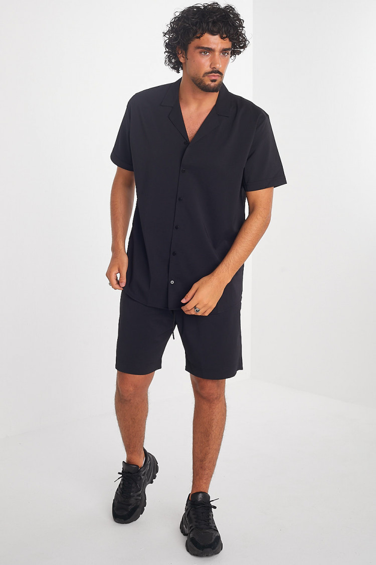 Ensemble 2 pièces chemise + short noir