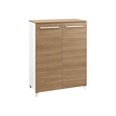 Rangement mi-hauteur SUNDAY - L80 x H114 x P42 - portes en chêne - top bois en option