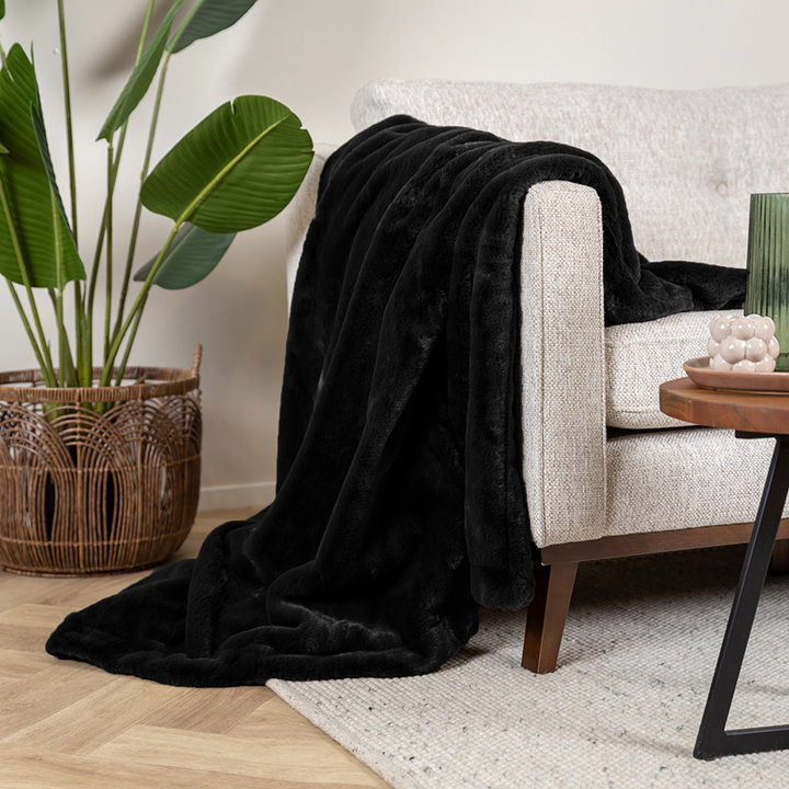 Wasbaar plaid - Otis Zwart | Comfortabel zacht en warm!