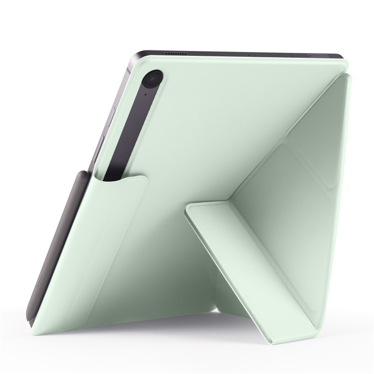 Samsung Galaxy Tab S10 Lite / S10 FE / Tab S9 FE / Tab S9 Smart Cover Leder Tasche Schutzhülle Magnetcover Origami Flip Case - Hellgrün