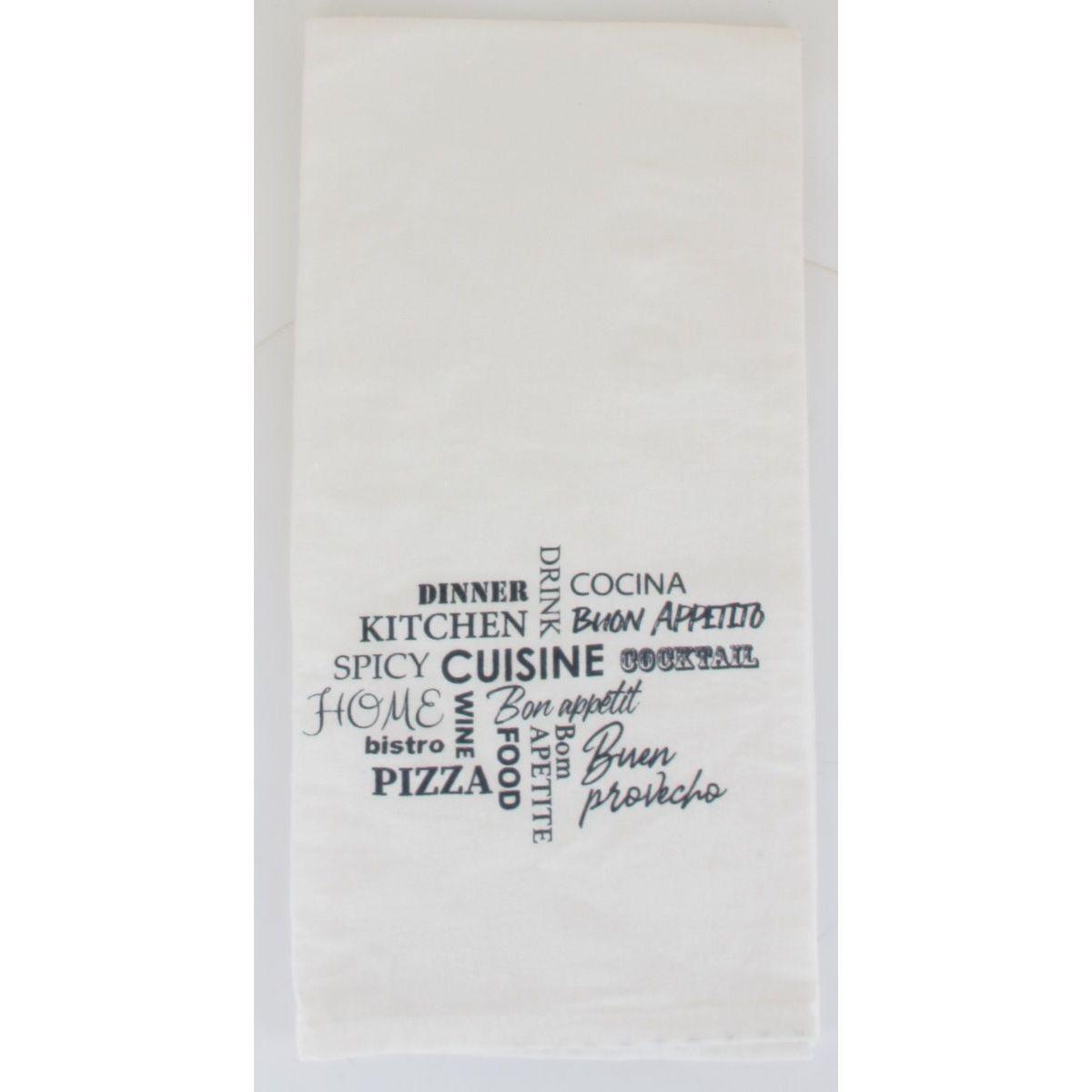 TORCHON IMP JEANNE 50X70CM COTON BLANC CUISINE