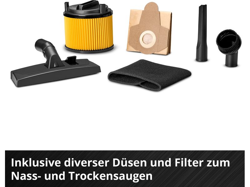 Einhell Professional Akku-Nass-/Trockensauger TP-VC 36/30 S Akkubetriebener Nass-/Trockensauger mit 30-Liter-Kunststoffbehälter