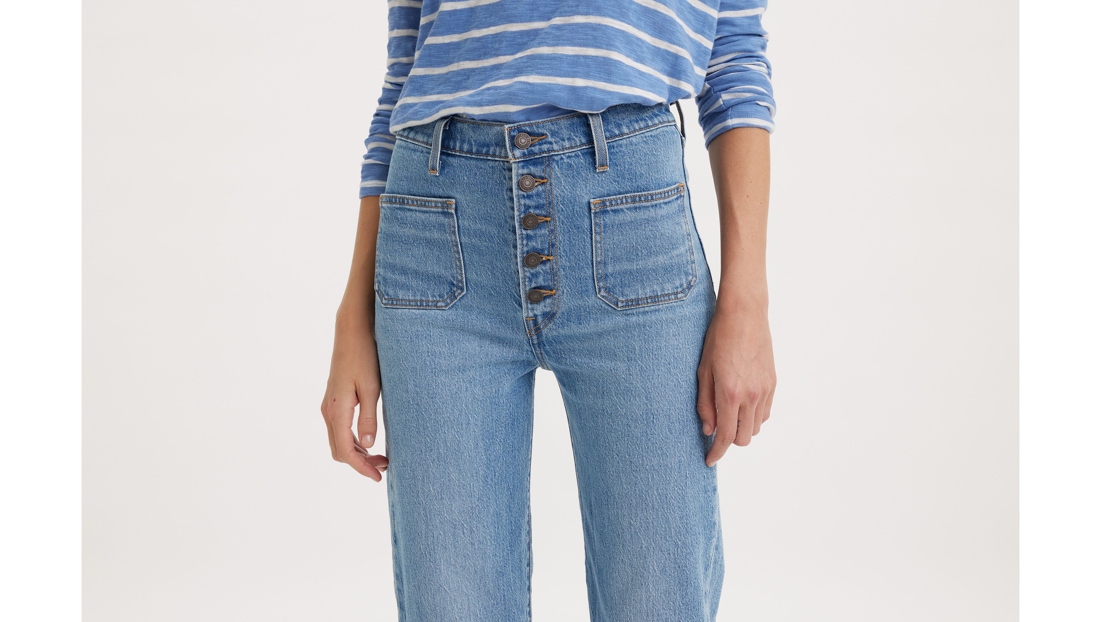 Jean Ribcage poche plaquée Straight - In Patches - Bleu