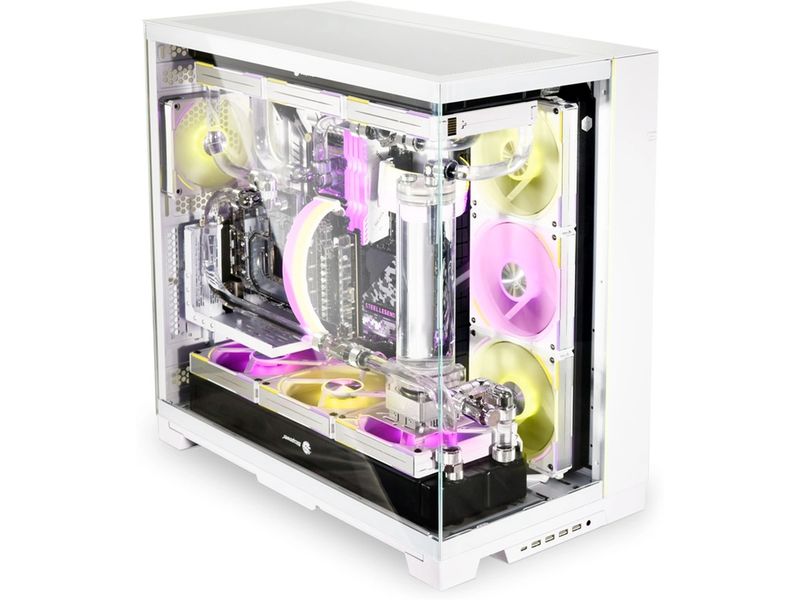 Lian Li PC-Gehäuse O11 Dynamic EVO XL Weiss Vielseitiges und geräumiges Big-Tower-Gehäuse mit Sichtfenster