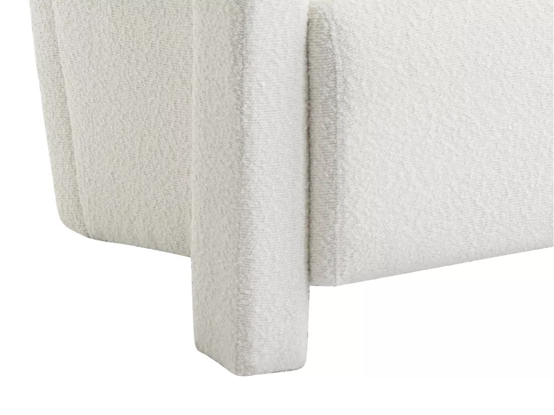 Fauteuil en tissu bouclette blanc ISPARTA