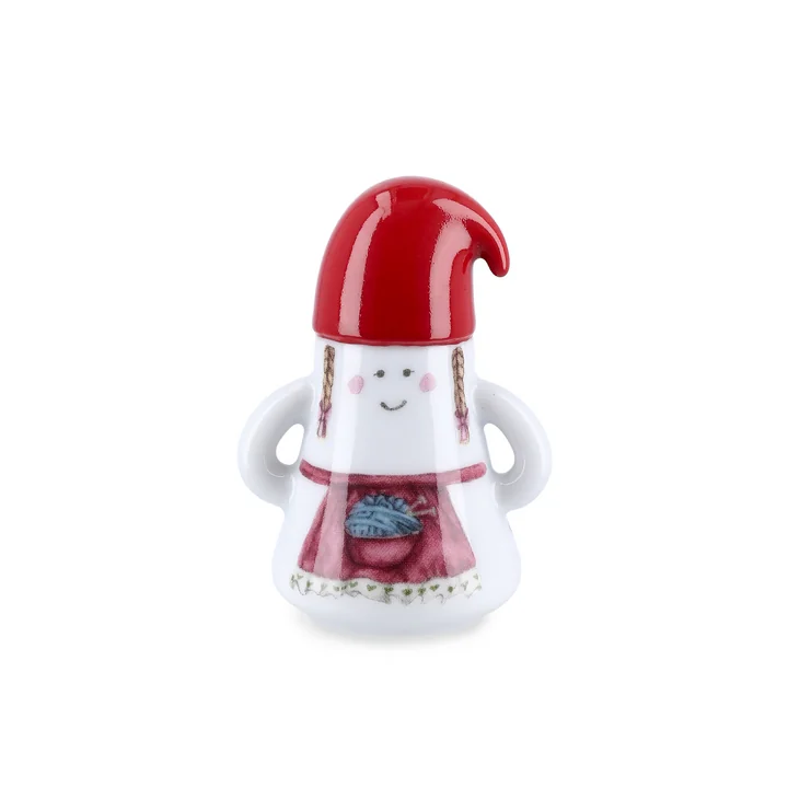 Kähler Design - Christmas Mother Elf Weihnachtsfigur, Ø 6 cm, weiss / mehrfarben