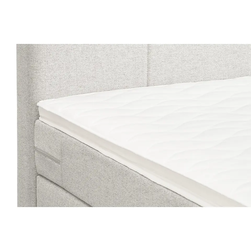 Boxspring met opbergruimte Liv geblokt - ecru - 90x200 cm