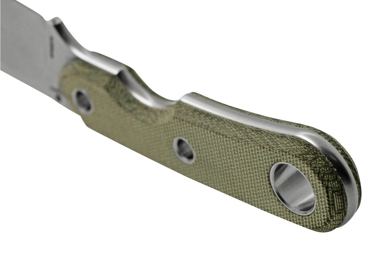 Viper Basic 1 VT4028CG, D2 Droppoint Stonewashed, Green Canvas Micarta , vaststaand mes